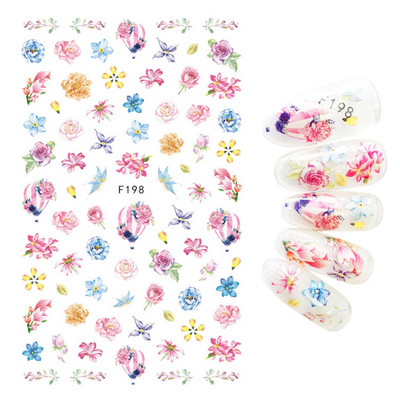 1Gb multfilmas putnu kaktusa nagu mākslas uzlīme Līmējošā uzlīme Abstrakta kļavas lapas lentes nagu uzlīme nagu mākslas piederumi