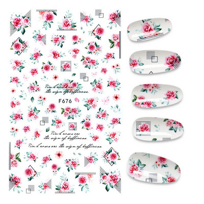 1Gb multfilmas putnu kaktusa nagu mākslas uzlīme Līmējošā uzlīme Abstrakta kļavas lapas lentes nagu uzlīme nagu mākslas piederumi