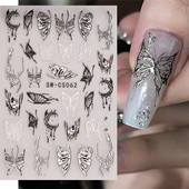 Sacred Heart Constellation 3D Nails Art Stickers Bronzing Golds Silver Heart Star pentru manichiura Decalcomanii Tatuaj PPSTZ-X009