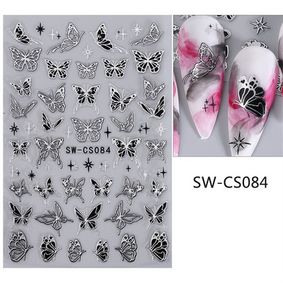 Sacred Heart Constellation 3D Nails Art Stickers Bronzing Golds Silver Heart Star pentru manichiura Decalcomanii Tatuaj PPSTZ-X009