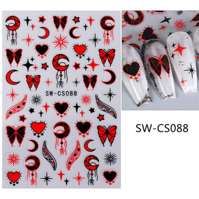 Sacred Heart Constellation 3D Nails Art Stickers Bronzing Golds Silver Heart Star pentru manichiura Decalcomanii Tatuaj PPSTZ-X009