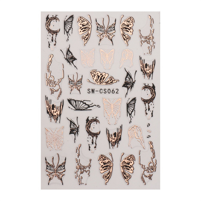 Sacred Heart Constellation 3D Nails Art Stickers Bronzing Golds Silver Heart Star pentru manichiura Decalcomanii Tatuaj PPSTZ-X009