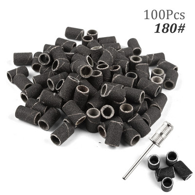 100 gab. nagu slīpēšanas lentu komplekts nagu urbjmašīnas, vīles nagu slīpmašīnas piederumi manikīra mašīnai, želejas lakas noņemšanai, slīpmašīna
