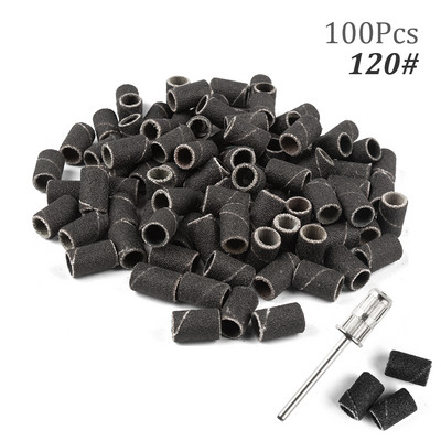 100 gab. nagu slīpēšanas lentu komplekts nagu urbjmašīnas, vīles nagu slīpmašīnas piederumi manikīra mašīnai, želejas lakas noņemšanai, slīpmašīna