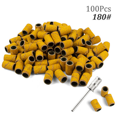 100 gab. nagu slīpēšanas lentu komplekts nagu urbjmašīnas, vīles nagu slīpmašīnas piederumi manikīra mašīnai, želejas lakas noņemšanai, slīpmašīna