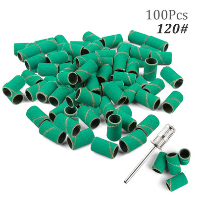 100 gab. nagu slīpēšanas lentu komplekts nagu urbjmašīnas, vīles nagu slīpmašīnas piederumi manikīra mašīnai, želejas lakas noņemšanai, slīpmašīna