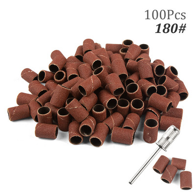 100 gab. nagu slīpēšanas lentu komplekts nagu urbjmašīnas, vīles nagu slīpmašīnas piederumi manikīra mašīnai, želejas lakas noņemšanai, slīpmašīna