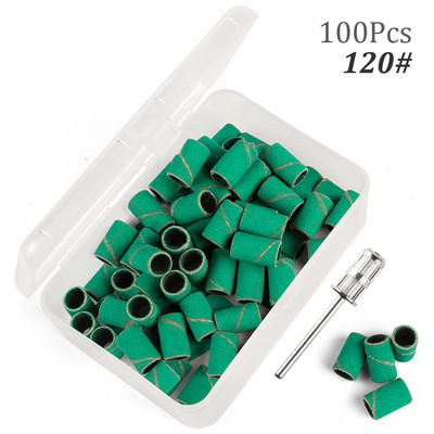 100 gab. nagu slīpēšanas lentu komplekts nagu urbjmašīnas, vīles nagu slīpmašīnas piederumi manikīra mašīnai, želejas lakas noņemšanai, slīpmašīna