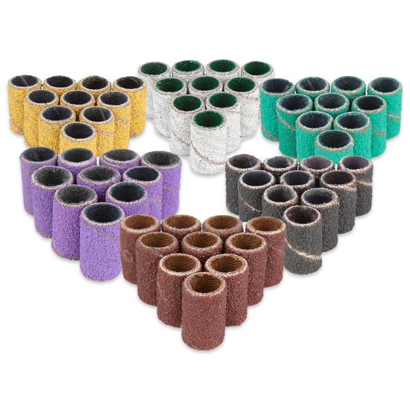 100 gab. nagu slīpēšanas lentu komplekts nagu urbjmašīnas, vīles nagu slīpmašīnas piederumi manikīra mašīnai, želejas lakas noņemšanai, slīpmašīna