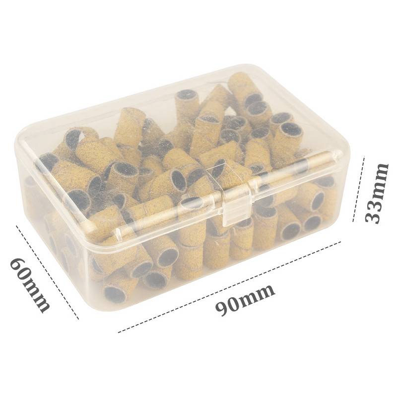 100 gab. nagu slīpēšanas lentu komplekts nagu urbjmašīnas, vīles nagu slīpmašīnas piederumi manikīra mašīnai, želejas lakas noņemšanai, slīpmašīna