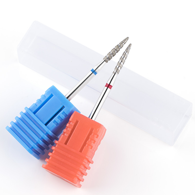 TP 2 kom plamena dijamantna svrdla za nokte 3/32" spiralno svrdlo za manikuru s česticama za brusilicu za nokte Savjeti Alati za čišćenje zanoktica