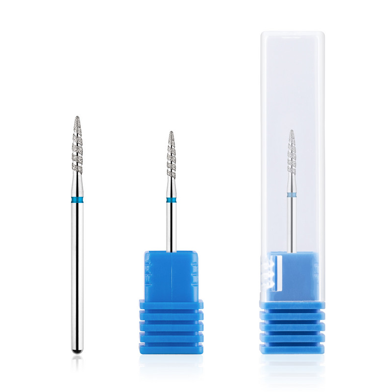 TP 2 kom plamena dijamantna svrdla za nokte 3/32" spiralno svrdlo za manikuru s česticama za brusilicu za nokte Savjeti Alati za čišćenje zanoktica