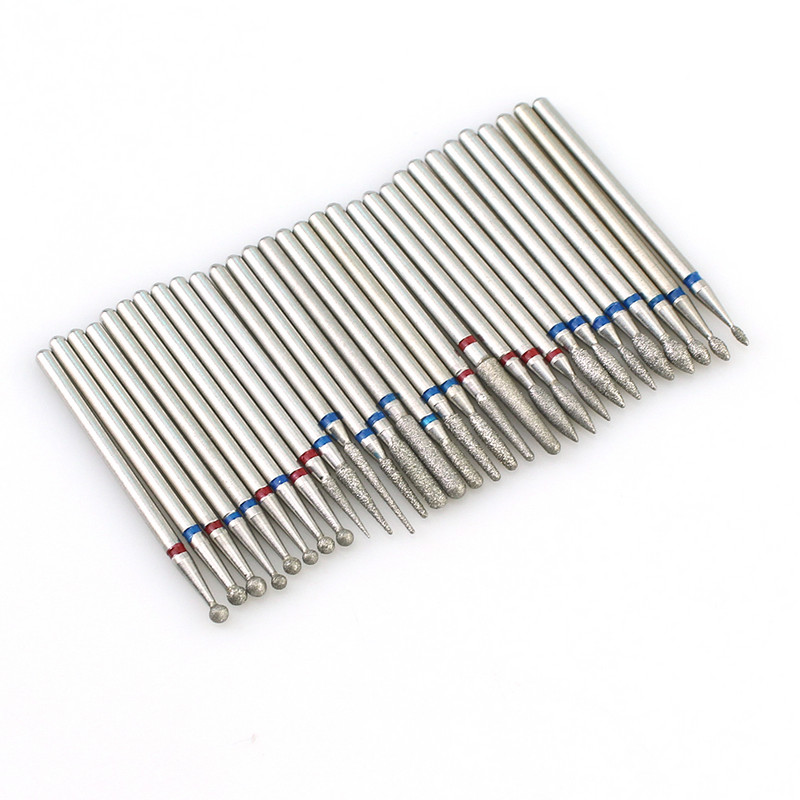 1 gab dimanta frēzes manikīram Rotējošie nagu urbji elektriskie pedikīra mašīnas aprīkojums kutikulas noņemšanas instrumenti