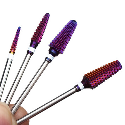Burghie pentru unghii din carbură violet Freză pentru manichiură Îndepărtați gel Accesorii pentru pile electrice Instrument Burghiu pentru umplere unghii 1P