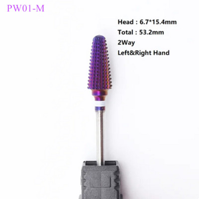 Violeta karbīda nagu urbji Frēzes manikīram Noņemt želeju Elektriskā vīle Piederumi Instruments Nagu pildīšanas urbis 1P