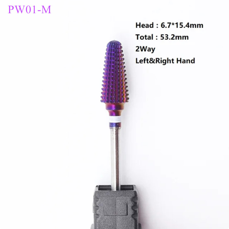 Violeta karbīda nagu urbji Frēzes manikīram Noņemt želeju Elektriskā vīle Piederumi Instruments Nagu pildīšanas urbis 1P