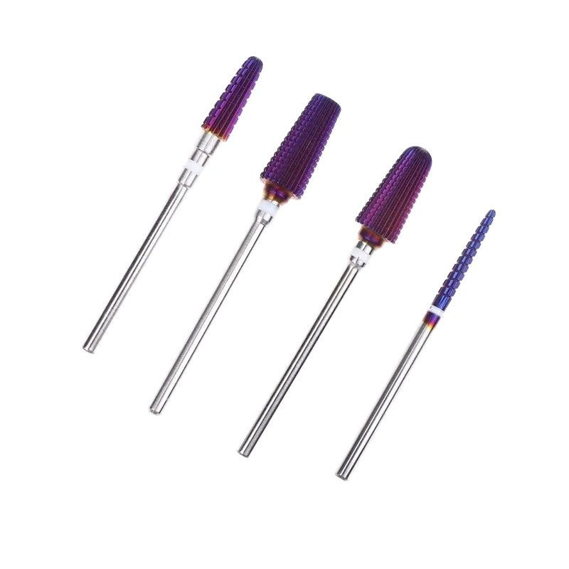 Violeta karbīda nagu urbji Frēzes manikīram Noņemt želeju Elektriskā vīle Piederumi Instruments Nagu pildīšanas urbis 1P