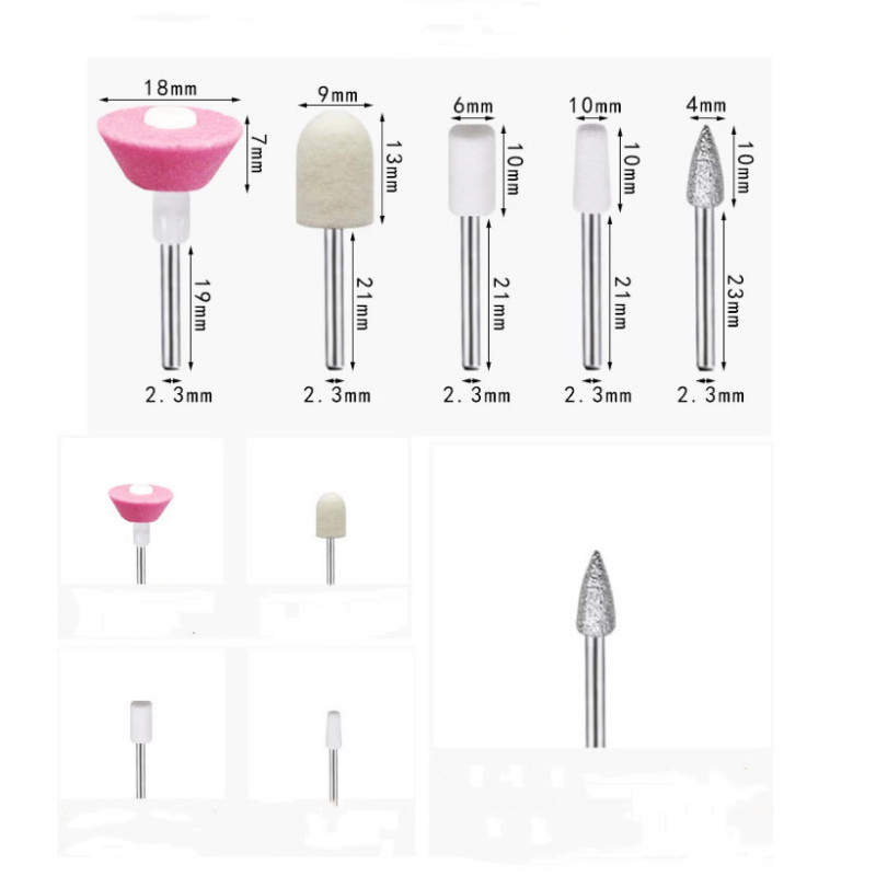 5GAB Vilnas filca slīpēšanas galviņa 2,35 mm kāts nagiem Filca stieņi Gravīrs Abrazīvie instrumenti Slīpēšanas rotācijas urbis
