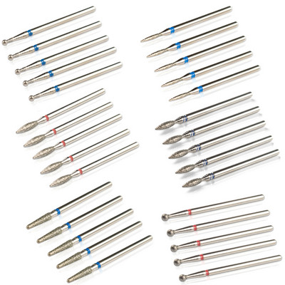 Seturi de burghie pentru unghii cu diamant, 5 buc, freza, toate pentru mașină de manichiură, unelte, accesorii, curățarea cuticulelor pentru îndepărtarea gelului de unghii