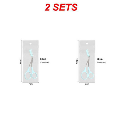 2SETS uzacu skūšanās nazis matiņu noņemšanas kopšana uzacu trimmeris uzacu veidošanas rīks grima rīki uzacu šķēres