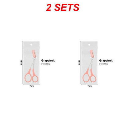 2SETS uzacu skūšanās nazis matiņu noņemšanas kopšana uzacu trimmeris uzacu veidošanas rīks grima rīki uzacu šķēres