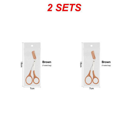 2SETS uzacu skūšanās nazis matiņu noņemšanas kopšana uzacu trimmeris uzacu veidošanas rīks grima rīki uzacu šķēres