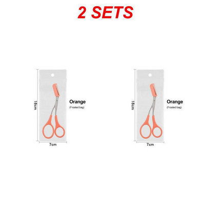 2SETS uzacu skūšanās nazis matiņu noņemšanas kopšana uzacu trimmeris uzacu veidošanas rīks grima rīki uzacu šķēres