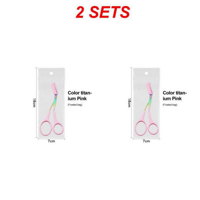 2SETS uzacu skūšanās nazis matiņu noņemšanas kopšana uzacu trimmeris uzacu veidošanas rīks grima rīki uzacu šķēres