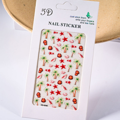 1 loksne vasaras jūras gliemežvāks 5D nagu uzlīme pludmales reljefs jūras zvaigznes uzlīme, pašlīmējoša, gravēta tropiskā kokosriekstu koka slīdnis
