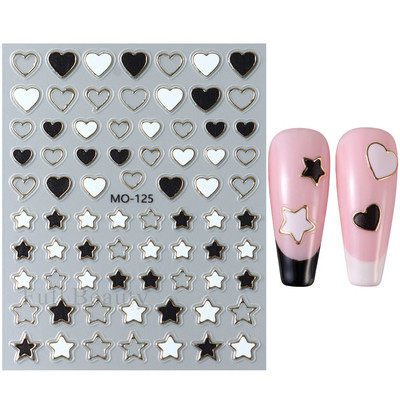 5D reljefne naljepnice za nokte Šareni dizajni ljubavnih srca Samoljepljive klizne naljepnice Valentinovo Nail Art Decor Manikura