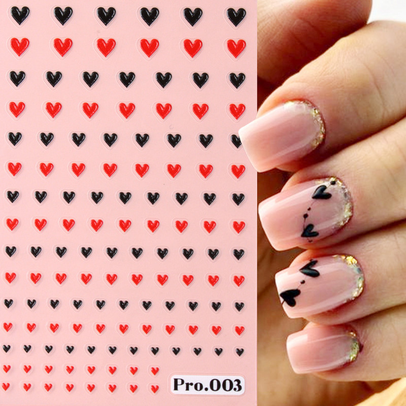 5D reljefne naljepnice za nokte Šareni dizajni ljubavnih srca Samoljepljive klizne naljepnice Valentinovo Nail Art Decor Manikura