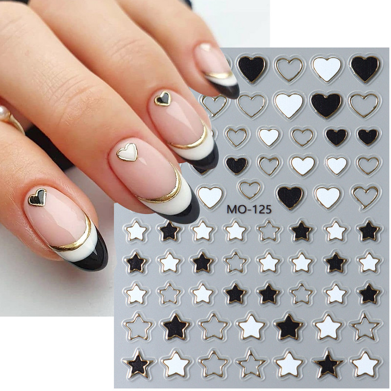 5D reljefne naljepnice za nokte Šareni dizajni ljubavnih srca Samoljepljive klizne naljepnice Valentinovo Nail Art Decor Manikura