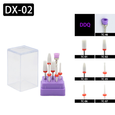 DDQ 7 gab kombinēto frēžu komplekts manikīram, keramikas nagu urbjmašīnu komplekts elektriski noņemšanas želejas pulēšanai