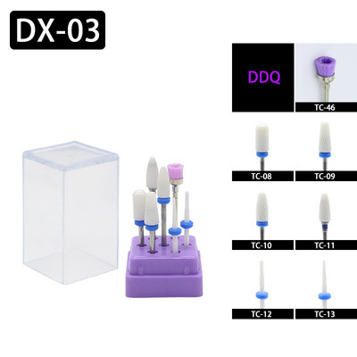 DDQ 7 gab kombinēto frēžu komplekts manikīram, keramikas nagu urbjmašīnu komplekts elektriski noņemšanas želejas pulēšanai