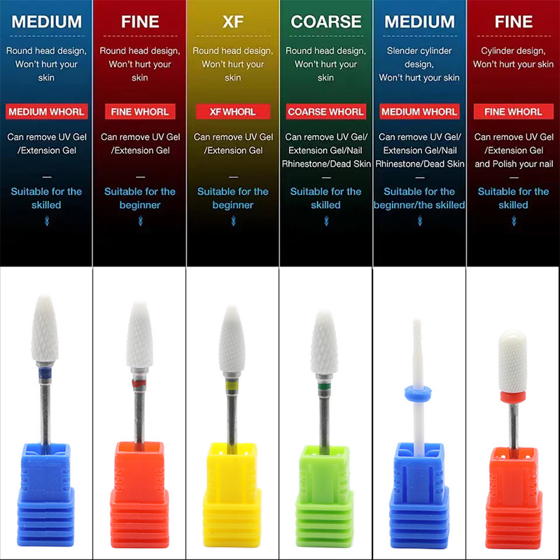 DDQ 7 gab kombinēto frēžu komplekts manikīram, keramikas nagu urbjmašīnu komplekts elektriski noņemšanas želejas pulēšanai