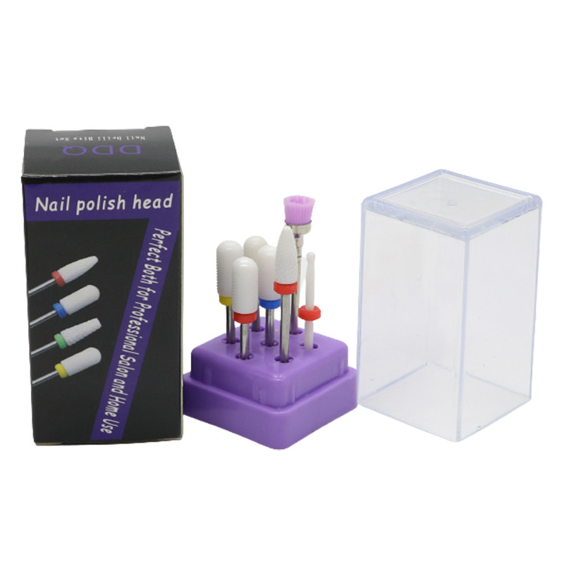 DDQ 7 gab kombinēto frēžu komplekts manikīram, keramikas nagu urbjmašīnu komplekts elektriski noņemšanas želejas pulēšanai