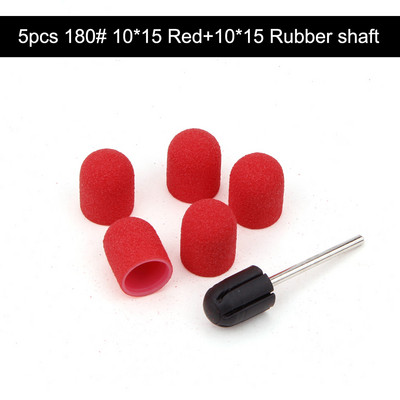 5gab 10*15/13*19 slīpēšanas vāciņi ar gumijas nagu mākslas slīpēšanas lentēm, bloku vāciņi, serdeņa želejas noņemšanas līdzeklis kutikulas urbjmašīnas piederumu rīks