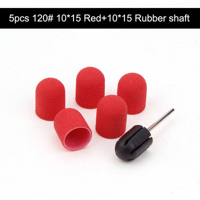 5gab 10*15/13*19 slīpēšanas vāciņi ar gumijas nagu mākslas slīpēšanas lentēm, bloku vāciņi, serdeņa želejas noņemšanas līdzeklis kutikulas urbjmašīnas piederumu rīks