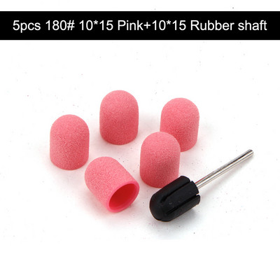 5gab 10*15/13*19 slīpēšanas vāciņi ar gumijas nagu mākslas slīpēšanas lentēm, bloku vāciņi, serdeņa želejas noņemšanas līdzeklis kutikulas urbjmašīnas piederumu rīks