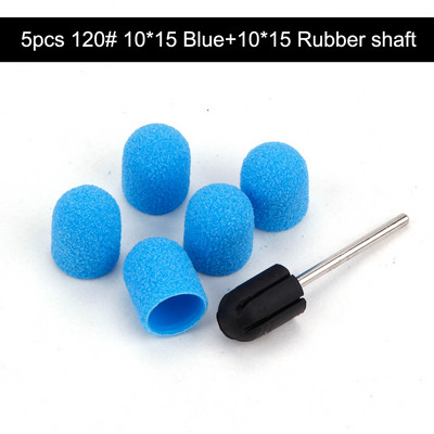 5gab 10*15/13*19 slīpēšanas vāciņi ar gumijas nagu mākslas slīpēšanas lentēm, bloku vāciņi, serdeņa želejas noņemšanas līdzeklis kutikulas urbjmašīnas piederumu rīks
