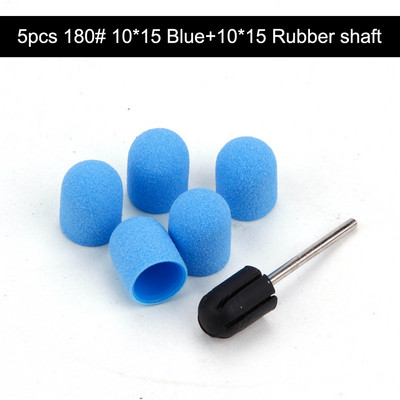 5gab 10*15/13*19 slīpēšanas vāciņi ar gumijas nagu mākslas slīpēšanas lentēm, bloku vāciņi, serdeņa želejas noņemšanas līdzeklis kutikulas urbjmašīnas piederumu rīks