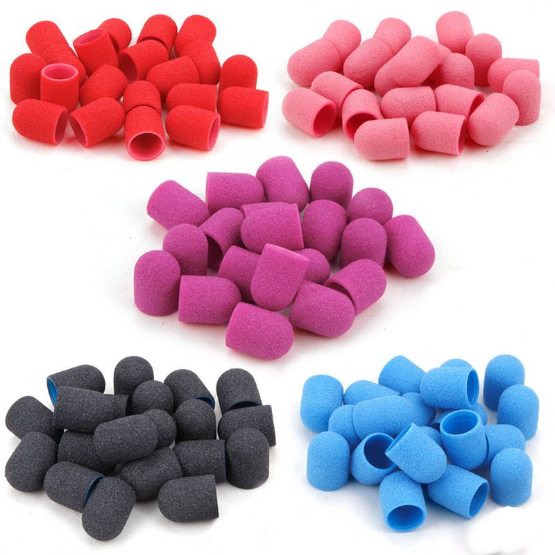 5gab 10*15/13*19 slīpēšanas vāciņi ar gumijas nagu mākslas slīpēšanas lentēm, bloku vāciņi, serdeņa želejas noņemšanas līdzeklis kutikulas urbjmašīnas piederumu rīks