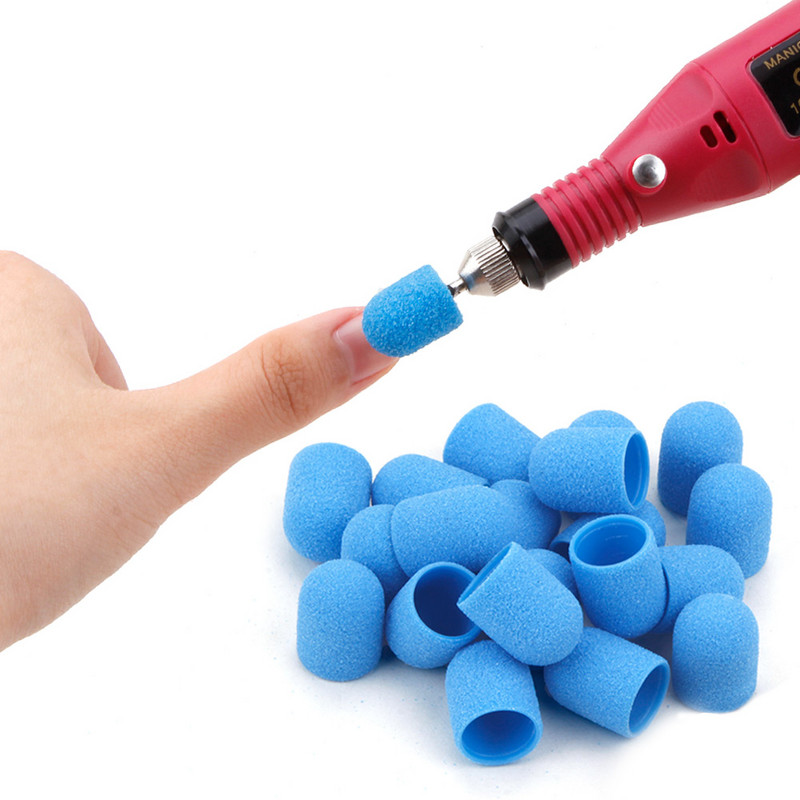 5gab 10*15/13*19 slīpēšanas vāciņi ar gumijas nagu mākslas slīpēšanas lentēm, bloku vāciņi, serdeņa želejas noņemšanas līdzeklis kutikulas urbjmašīnas piederumu rīks