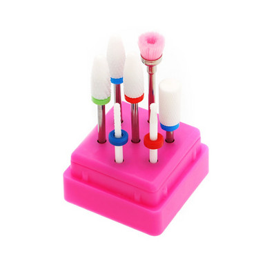 7 gab. Kombinētie keramikas frēzes manikīra noņemšanai gēla lakas nagu urbjmašīnu komplekti, piederumi