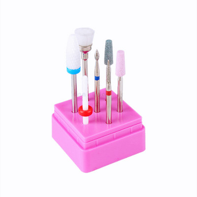 7 gab. Kombinētie keramikas frēzes manikīra noņemšanai gēla lakas nagu urbjmašīnu komplekti, piederumi