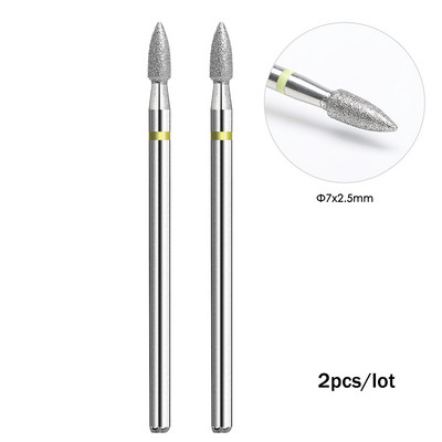 2 kom/lot Bitovi za nokte za manikuru za električnu bušilicu Dijamantna glodalica za manikuru Pedikura Rezač zanoktica Dodaci za nokte