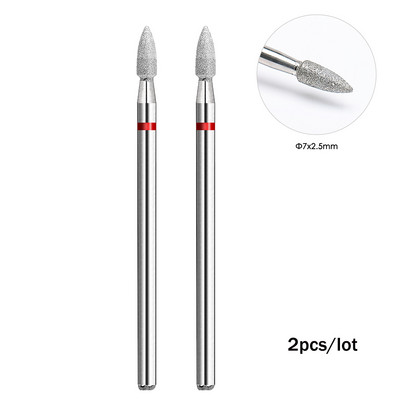 2 kom/lot Bitovi za nokte za manikuru za električnu bušilicu Dijamantna glodalica za manikuru Pedikura Rezač zanoktica Dodaci za nokte