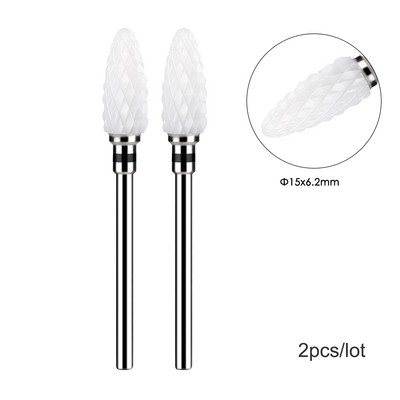 2 kom/lot Bitovi za nokte za manikuru za električnu bušilicu Dijamantna glodalica za manikuru Pedikura Rezač zanoktica Dodaci za nokte