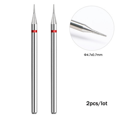 2 kom/lot Bitovi za nokte za manikuru za električnu bušilicu Dijamantna glodalica za manikuru Pedikura Rezač zanoktica Dodaci za nokte