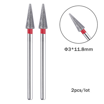 2 kom/lot Bitovi za nokte za manikuru za električnu bušilicu Dijamantna glodalica za manikuru Pedikura Rezač zanoktica Dodaci za nokte
